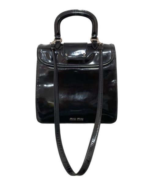 MIU MIU（ミュウミュウ）MIU MIU (ミュウミュウ) 2WAYパテントバッグ　5BA005 ブラックの古着・服飾アイテム