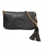 GUCCIグッチ）の古着「チェーンショルダーバッグ」｜ブラック