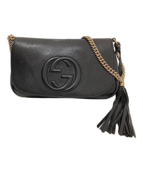 GUCCI（グッチ）GUCCI (グッチ) チェーンショルダーバッグ ブラックの古着・服飾アイテム