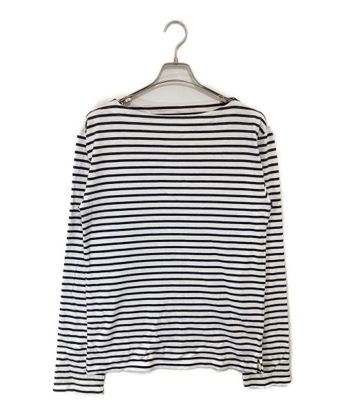 PRADA（プラダ）PRADA (プラダ) Long-sleeved jersey T-shirt / バスクシャツ　ロングスリーブドジャージーTshaatu  ホワイト サイズ:Mの古着・服飾アイテム