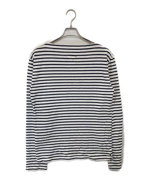 PRADA（プラダ）PRADA (プラダ) Long-sleeved jersey T-shirt / バスクシャツ　ロングスリーブドジャージーTshaatu  ホワイト サイズ:Mの古着・服飾アイテム