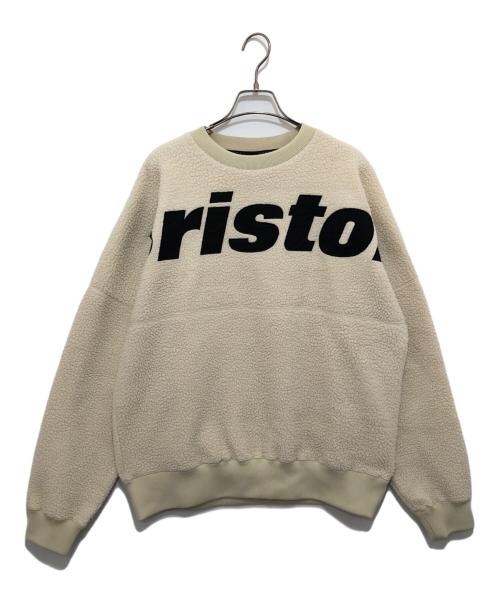 F.C.R.B.（エフシーレアルブリストル）F.C.R.B. (エフシーレアルブリストル) Bristol ブリストル BOA FLEECE BIG LOGO CREWNECK TOP FCRB-222045 ボア フリース トレーナー アイボリー サイズ:Mの古着・服飾アイテム