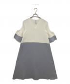 CFCLシーエフシーエル）の古着「POTTERY SHORT BELL SLEEVE FLARE DRESS ポタリーショートベルスリーブフレアドレス」｜WHITE-LIGHT GRAY