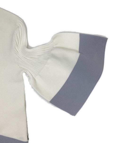 CFCL（シーエフシーエル）CFCL (シーエフシーエル) POTTERY SHORT BELL SLEEVE FLARE DRESS ポタリーショートベルスリーブフレアドレス WHITE-LIGHT GRAY サイズ:1の古着・服飾アイテム