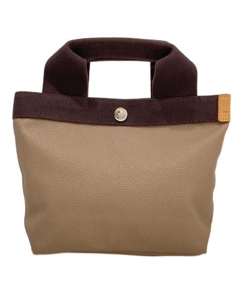 Herve Chapelier（エルベシャプリエ）Herve Chapelier (エルベシャプリエ) コーテッドキャンバス舟型トートバッグ　Canvas tote bag ブラウンの古着・服飾アイテム