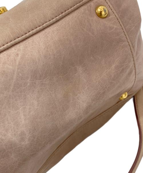 MIU MIU（ミュウミュウ）MIU MIU (ミュウミュウ) Miu Miu Mughetto Pink Vitello Lux Leather Bow Small Top Handle Bag　レザーショルダーバッグ　RN0686 ピンクの古着・服飾アイテム