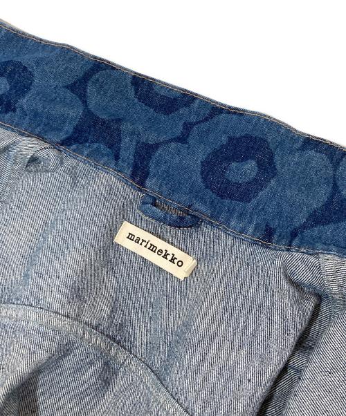 marimekko（マリメッコ）marimekko (マリメッコ) Maridenim Murros Unikko　花柄デニムジャケット　093952 / 524050 インディゴ サイズ:Mの古着・服飾アイテム