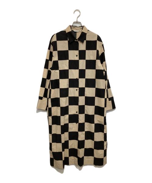 marimekko（マリメッコ）marimekko (マリメッコ) Kukko Ja Kana / Rasteri cotton linen dress（クッコ ヤ カナ　ラステリコットン×リネンドレス） ブラック サイズ:36の古着・服飾アイテム