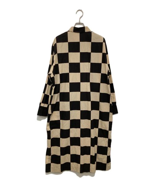 marimekko（マリメッコ）marimekko (マリメッコ) Kukko Ja Kana / Rasteri cotton linen dress（クッコ ヤ カナ　ラステリコットン×リネンドレス） ブラック サイズ:36の古着・服飾アイテム