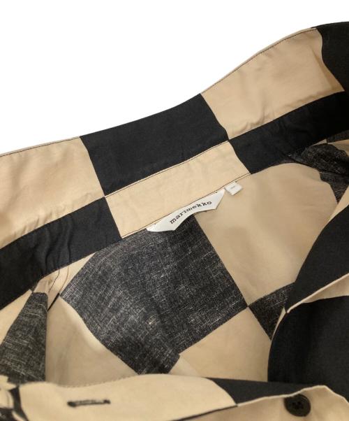 marimekko（マリメッコ）marimekko (マリメッコ) Kukko Ja Kana / Rasteri cotton linen dress（クッコ ヤ カナ　ラステリコットン×リネンドレス） ブラック サイズ:36の古着・服飾アイテム