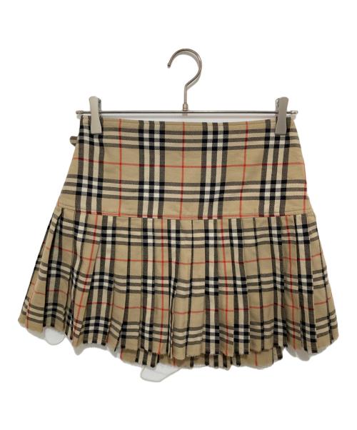 BURBERRY（バーバリー）BURBERRY (バーバリー) Vintage check patterned skirt（ヴィンテージ チェックパターンスカート）ノバチェック プリーツ ラップスカート / ミニスカート　8025832 ブラウン サイズ:38の古着・服飾アイテム