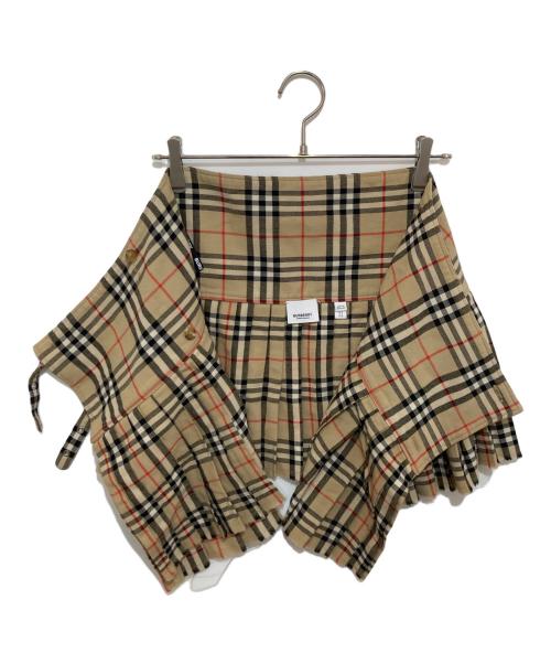 BURBERRY（バーバリー）BURBERRY (バーバリー) Vintage check patterned skirt（ヴィンテージ チェックパターンスカート）ノバチェック プリーツ ラップスカート / ミニスカート　8025832 ブラウン サイズ:38の古着・服飾アイテム