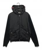 MONCLERモンクレール）の古着「CARDIGAN TRICOT トリコカーディガン ポリエステル×ナイロン パーカー」｜ブラック