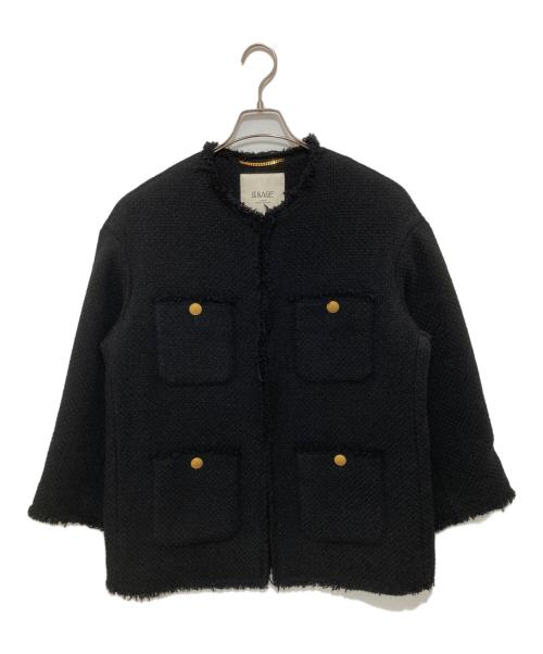 journal standard L'essage（ジャーナルスタンダード レサージュ）journal standard L'essage (ジャーナルスタンダード レサージュ) GIOLICAツイード BIGジャケット ブラック サイズ:-の古着・服飾アイテム