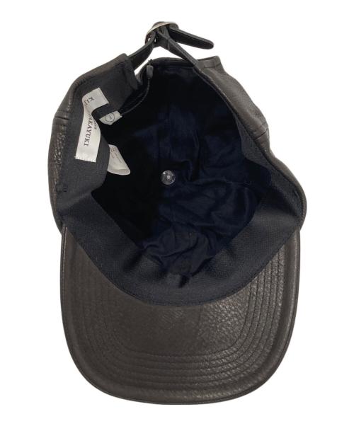 kijima takayuki（キジマタカユキ）KIJIMA TAKAYUKI (キジマタカユキ) COWHIDE 6PANEL CAP（カウハイド 6パネル キャップ）251002-01 / レザーキャップ ブラックの古着・服飾アイテム