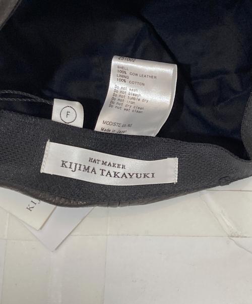 kijima takayuki（キジマタカユキ）KIJIMA TAKAYUKI (キジマタカユキ) COWHIDE 6PANEL CAP（カウハイド 6パネル キャップ）251002-01 / レザーキャップ ブラックの古着・服飾アイテム