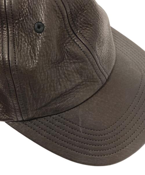 kijima takayuki（キジマタカユキ）KIJIMA TAKAYUKI (キジマタカユキ) COWHIDE 6PANEL CAP（カウハイド 6パネル キャップ）251002-01 / レザーキャップ ブラックの古着・服飾アイテム