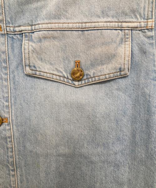 LOUIS VUITTON（ルイ ヴィトン）LOUIS VUITTON (ルイ ヴィトン) ピン装飾ウォッシュドデニム半袖シャツ インディゴ サイズ:Sの古着・服飾アイテム