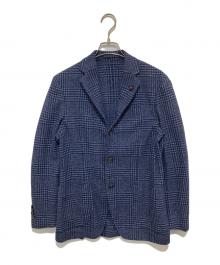 LARDINI（ラルディーニ）の古着「段返り3Bテーラードジャケット / ウールテーラードジャケット 千鳥格子柄 ハウンドトゥース 　IEA49561」｜ネイビー