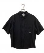 OAMC×editionオーエーエムシー×エディション）の古着「Edition別注　exclusive IAN SHIRT(エクスクルーシブ イアンシャツ) 52-05-11-05004 / 比翼 ジップアップ 半袖シャツ」｜ブラック