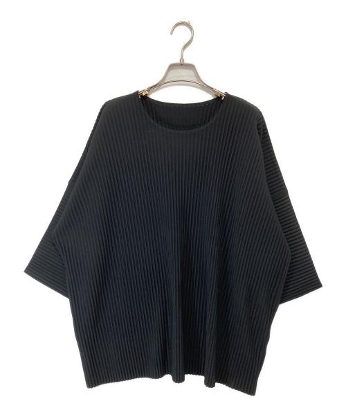 HOMME PLISSE ISSEY MIYAKE（オム プリッセ イッセイ ミヤケ）HOMME PLISSE ISSEY MIYAKE (オム プリッセ イッセイ ミヤケ) MONTHLY COLOR MAY　プリーツカットソー　HP51-JK122 ブラック サイズ:3の古着・服飾アイテム