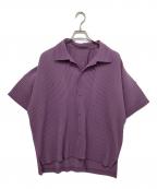 HOMME PLISSE ISSEY MIYAKEオム プリッセ イッセイ ミヤケ）の古着「25SS MONTHLY COLOR APRIL（マンスリーカラー エイプリル）プリーツシャツ HP51-JJ117 / 半袖シャツ」｜パープル