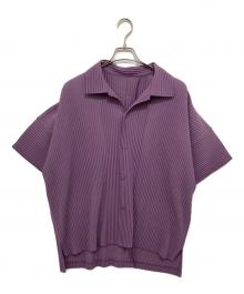 HOMME PLISSE ISSEY MIYAKE（オム プリッセ イッセイ ミヤケ）の古着「25SS MONTHLY COLOR APRIL（マンスリーカラー エイプリル）プリーツシャツ HP51-JJ117 / 半袖シャツ」｜パープル