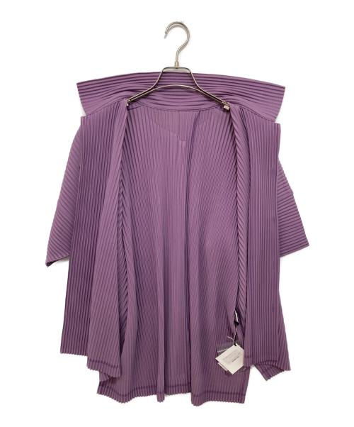 HOMME PLISSE ISSEY MIYAKE（オム プリッセ イッセイ ミヤケ）HOMME PLISSE ISSEY MIYAKE 25SS MONTHLY COLOR APRIL（マンスリーカラー エイプリル）プリーツシャツ HP51-JJ117 / 半袖シャツ パープル サイズ:３の古着・服飾アイテム