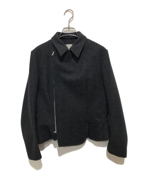 ROBE DE CHAMBRE COMME DES GARCONS（ローブドシャンブル コムデギャルソン）ROBE DE CHAMBRE COMME DES GARCONS (ローブドシャンブル コムデギャルソン) ウールライダースジャケット RN-J021　AD2004 グレー サイズ:Mの古着・服飾アイテム