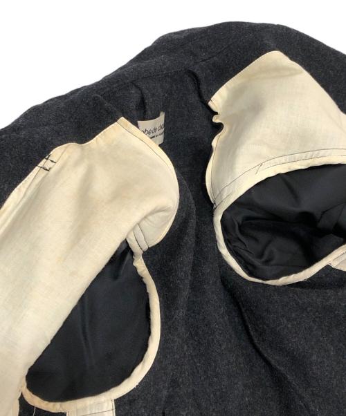 ROBE DE CHAMBRE COMME DES GARCONS（ローブドシャンブル コムデギャルソン）ROBE DE CHAMBRE COMME DES GARCONS (ローブドシャンブル コムデギャルソン) ウールライダースジャケット RN-J021　AD2004 グレー サイズ:Mの古着・服飾アイテム