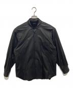 COMOLIコモリ）の古着「LEATHER SHIRT　ディアスキン　レザーシャツ　S03-01015」｜ブラック