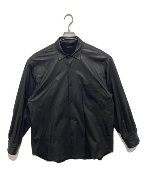 COMOLI（コモリ）COMOLI (コモリ) LEATHER SHIRT　ディアスキン　レザーシャツ　S03-01015 ブラック サイズ:3の古着・服飾アイテム