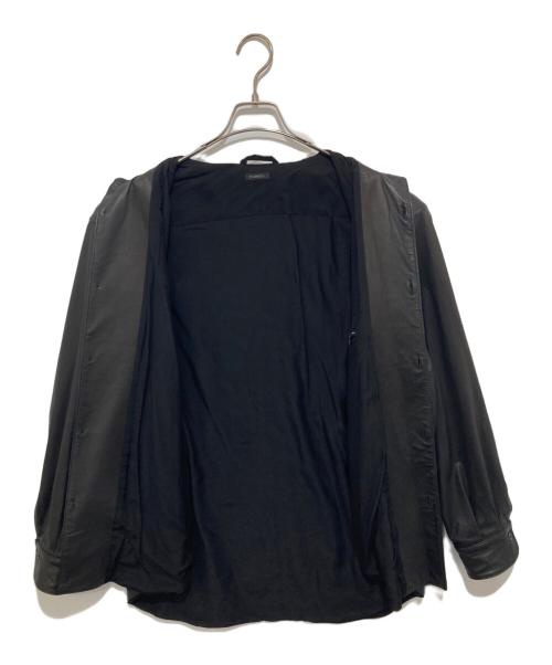 COMOLI（コモリ）COMOLI (コモリ) LEATHER SHIRT　ディアスキン　レザーシャツ　S03-01015 ブラック サイズ:3の古着・服飾アイテム