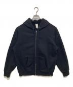 COMOLIコモリ）の古着「コットン吊裏毛 ジップパーカー　Y03-05021」｜ブラック