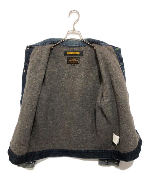 NEIGHBORHOOD（ネイバーフッド）NEIGHBORHOOD (ネイバーフッド) SAVAGE STOCKMAN TYPE-B/C-JKT　ペイント加工デニムジャケット　192YTNH-JKM02 インディゴ サイズ:Lの古着・服飾アイテム