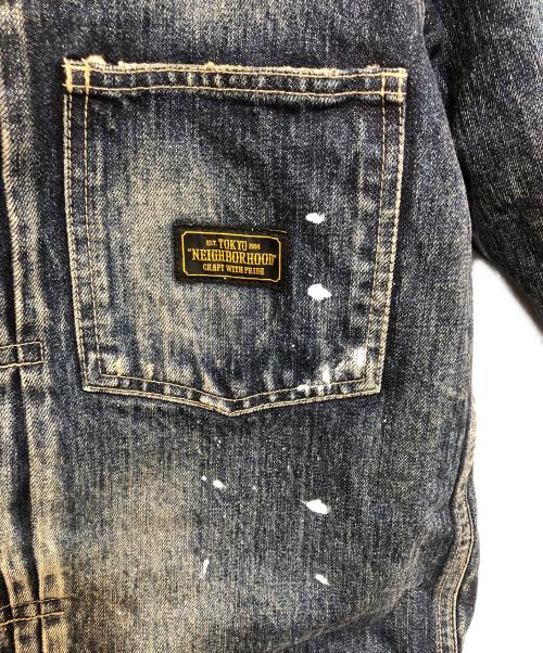 NEIGHBORHOOD（ネイバーフッド）NEIGHBORHOOD (ネイバーフッド) SAVAGE STOCKMAN TYPE-B/C-JKT　ペイント加工デニムジャケット　192YTNH-JKM02 インディゴ サイズ:Lの古着・服飾アイテム