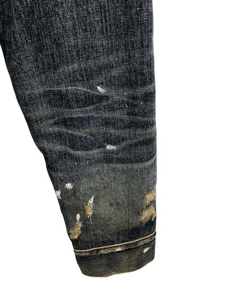 NEIGHBORHOOD（ネイバーフッド）NEIGHBORHOOD (ネイバーフッド) SAVAGE STOCKMAN TYPE-B/C-JKT　ペイント加工デニムジャケット　192YTNH-JKM02 インディゴ サイズ:Lの古着・服飾アイテム