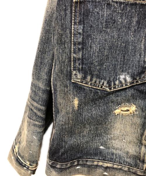 NEIGHBORHOOD（ネイバーフッド）NEIGHBORHOOD (ネイバーフッド) SAVAGE STOCKMAN TYPE-B/C-JKT　ペイント加工デニムジャケット　192YTNH-JKM02 インディゴ サイズ:Lの古着・服飾アイテム