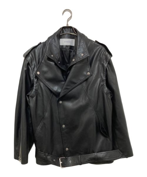 LE CIEL BLEU（ルシェルブルー）LE CIEL BLEU (ルシェルブルー) Faux Leather Biker Jacket（フォウレザーバイカージャケット） ブラック サイズ:36の古着・服飾アイテム