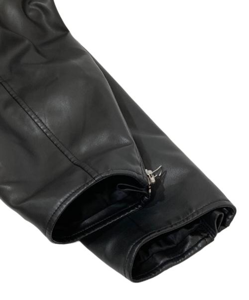 LE CIEL BLEU（ルシェルブルー）LE CIEL BLEU (ルシェルブルー) Faux Leather Biker Jacket（フォウレザーバイカージャケット） ブラック サイズ:36の古着・服飾アイテム