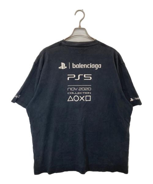 BALENCIAGA（バレンシアガ）BALENCIAGA (バレンシアガ) PS5ロゴプリント半袖Tシャツ ブラック サイズ:Lの古着・服飾アイテム