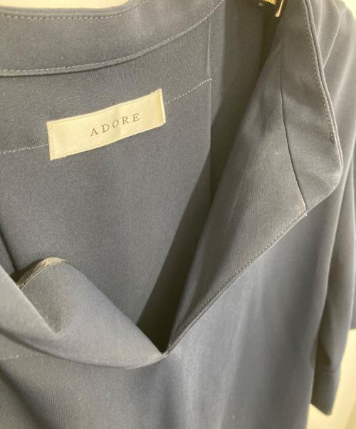 ADORE（アドーア）ADORE (アドーア) クリアジョーゼットワンピース ネイビー サイズ:36の古着・服飾アイテム