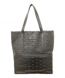 JIMMY CHOO（ジミーチュウ）の古着「PIMLICO N/S EMG (ピムリコ)　スターエンボスレザートートバッグ」｜ブラック