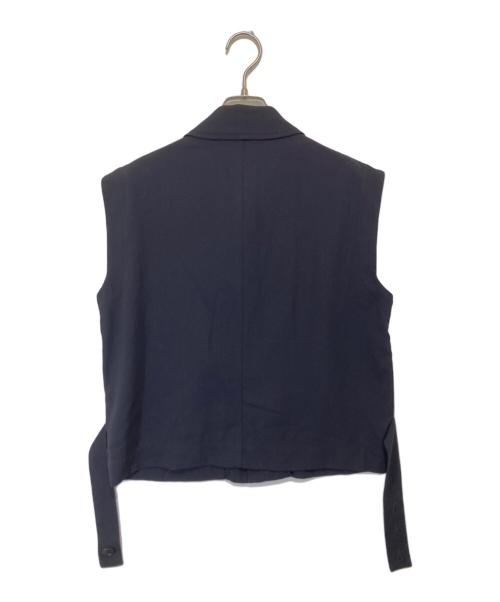 AURALEE（オーラリー）AURALEE (オーラリー) HARD TWIST WOOL DOBBY SLEEVELESS BLOUZON ハードツイストウールドビースリーブレスブルゾン A20SB05KW ネイビーの古着・服飾アイテム