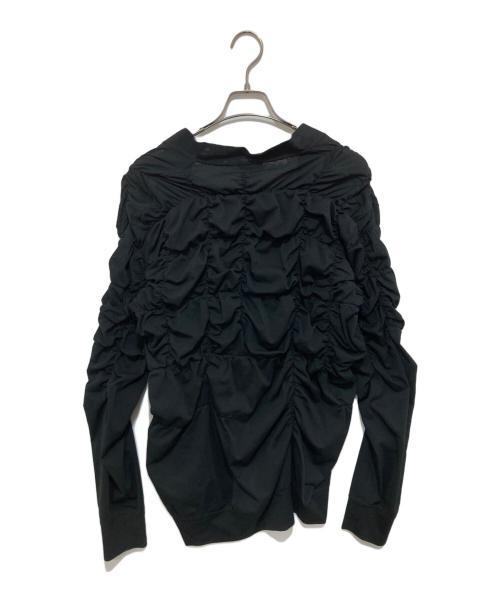 COMME des GARCONS HOMME PLUS（コムデギャルソンオムプリュス）COMME des GARCONS HOMME PLUS (コムデギャルソンオムプリュス) シャーリングギャザーメッシュカーディガン AD2018 PC-T002 ブラック サイズ:Lの古着・服飾アイテム