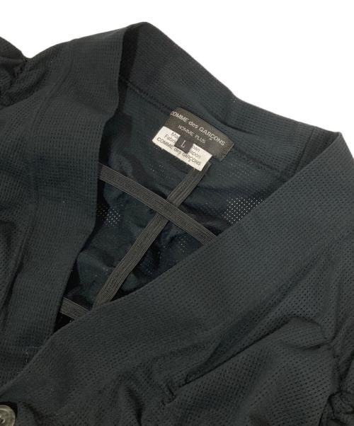 COMME des GARCONS HOMME PLUS（コムデギャルソンオムプリュス）COMME des GARCONS HOMME PLUS (コムデギャルソンオムプリュス) シャーリングギャザーメッシュカーディガン AD2018 PC-T002 ブラック サイズ:Lの古着・服飾アイテム