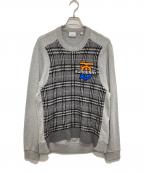 BURBERRY LONDON ENGLANDバーバリー ロンドン イングランド）の古着「ニット切替クルーネックスウェット　8033045」｜グレー