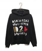DSQUARED2ディースクエアード）の古着「BROS COOL HOODIE（ブロスクールフーディ）S71GU0574 / スウェットプルオーバーパーカー」｜ブラック