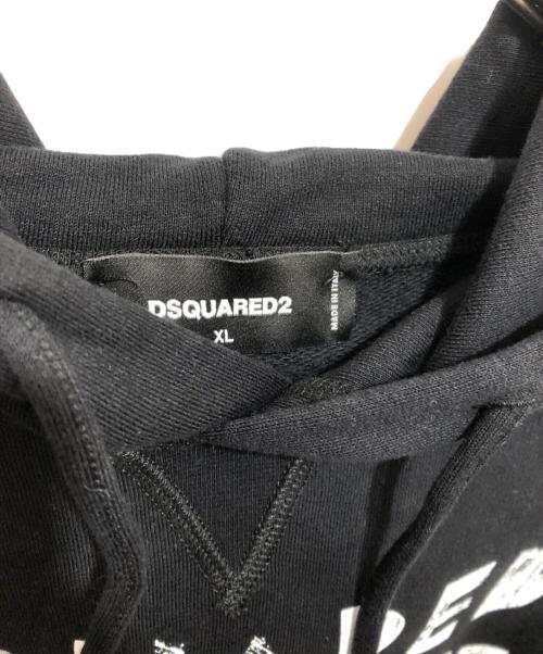 DSQUARED2（ディースクエアード）DSQUARED2 (ディースクエアード) BROS COOL HOODIE（ブロスクールフーディ）S71GU0574 / スウェットプルオーバーパーカー ブラック サイズ:XLの古着・服飾アイテム