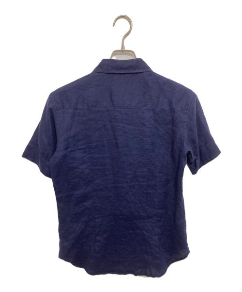 Vivienne Westwood man（ヴィヴィアン ウェストウッド マン）Vivienne Westwood man (ヴィヴィアン ウェストウッド マン) オーブ刺繍 半袖リネンシャツ VW-WR-77571　 ネイビー サイズ:44の古着・服飾アイテム